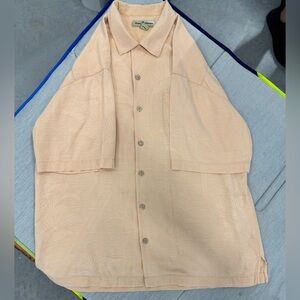 Tommy Bahama Light Peach Short Sleeve Button Up Shirt